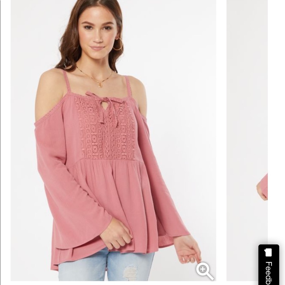 NWT - Rue 21 Cold Shoulder Bell Sleeve Top